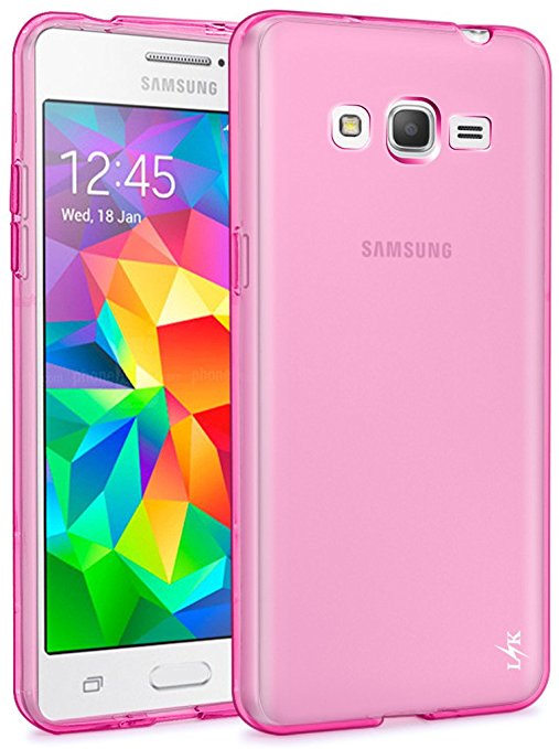 Grand Prime Case, LK Ultra [Slim Thin] Scratch Resistant TPU Rubber Soft Skin Silicone Protective Case Cover for Samsung Galaxy Grand Prime, Hot Pink