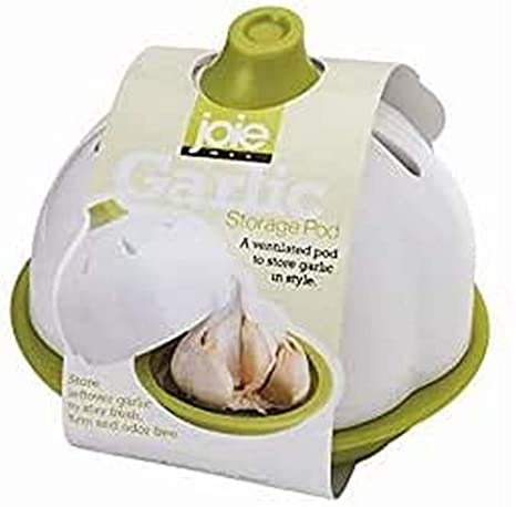 Joie Garlic Storage pod, White and Green, 9 x 9 x 7 cm