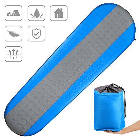 CAMTOA Self Inflating Sleeping Pad, inflatable Camping Mat -Lightweight & Compact Foam Padding/waterproof - Ideal for Camping Hiking Backpacking etc.
