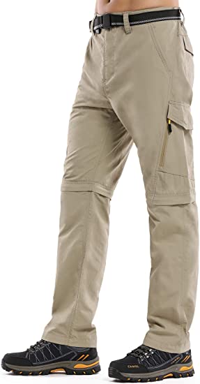 Toomett Men's Outdoor Quick-Dry Lightweight Waterproof Hiking Mountain Pants with Belt m885