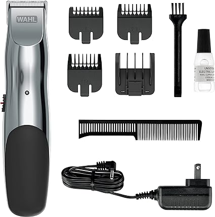 Wahl Clipper Rechargeable Beard and Facial Hair Trimmer for Men with Self-Sharpening Blades, Travel Lock, and Different Lengths for Facial Hair – Model 9916-817V