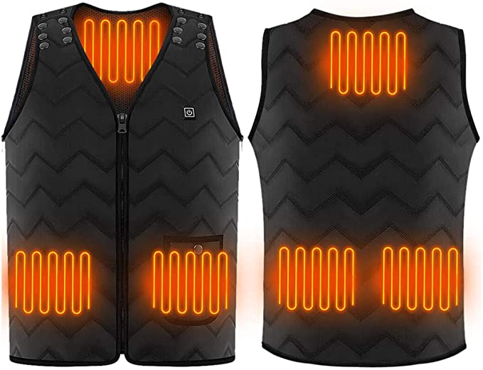Fxexblin Electric Heated Vest, Heating Jacket Clothing Warm Jacket Gilet with USB Charging