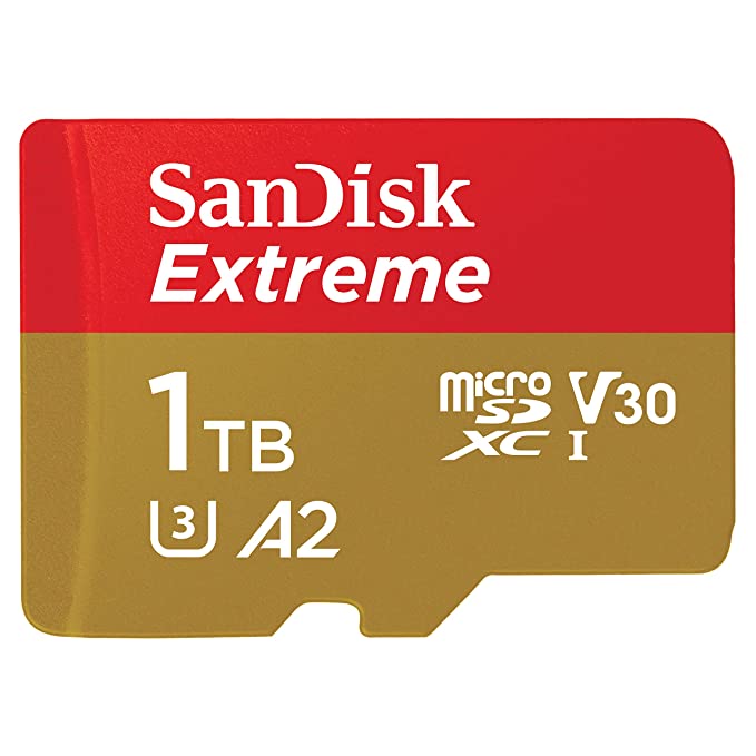 SanDisk Extreme microSD UHS I Card 1TB for 4K Video on Smartphones,Action Cams,Drones 190MB/s Read,130MB/s Write