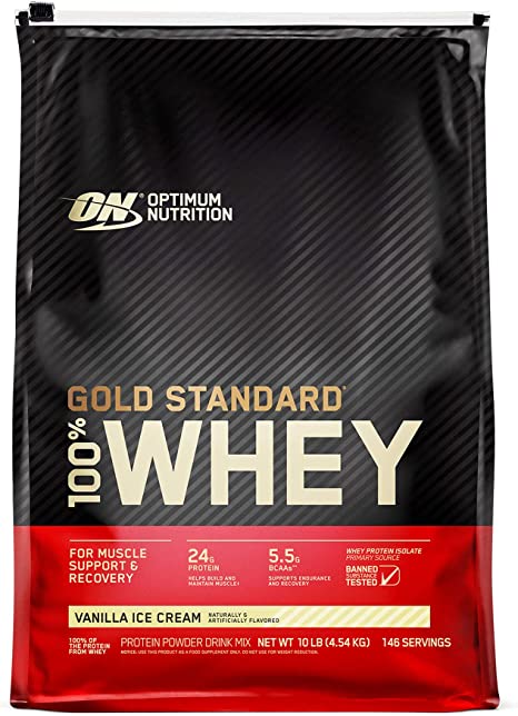 Optimum Nutrition 100% Whey Gold Standard, 10 lbs (Delicious Vanilla)