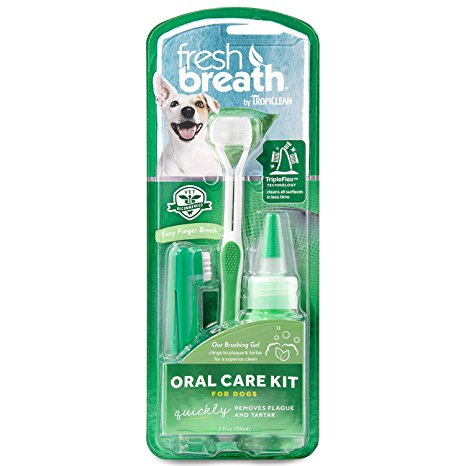 COSMOS Tropiclean Fresh Breath Plaque Remover Pet Oral Care Kit, Large