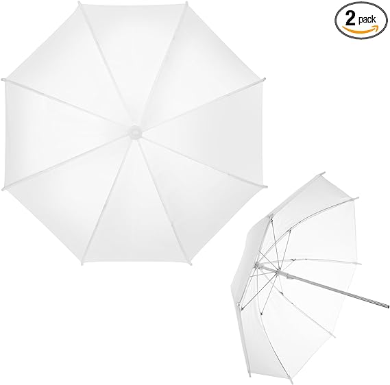 Cosmos 2 Pack Mini Photography Light Reflector Umbrella 20 Inch/ 50cm Diameter White Translucent Soft Umbrella Photography Photo Video Studio Mini Lighting Diffuser for Shooting (Bracket NOT Included)