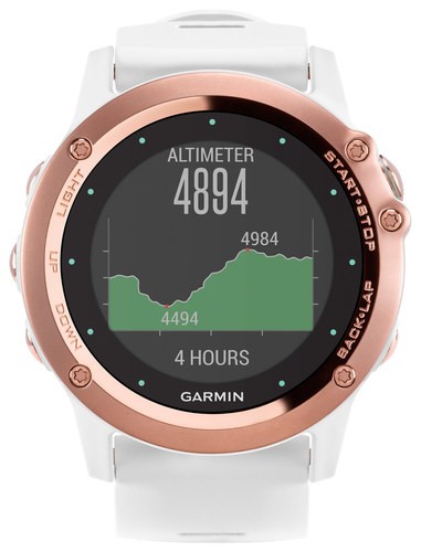 Garmin - fēnix 3 Sapphire GPS Watch - Rose Gold/White