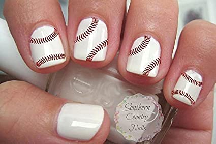 46 Sports Baseball Stitches Nail Art Designs Decals