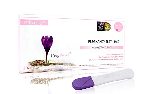 Milkelle Pregnancy Test, 3 Count, Highly Sensitive, Fast and Over 99% Accurate Results, Product of USA