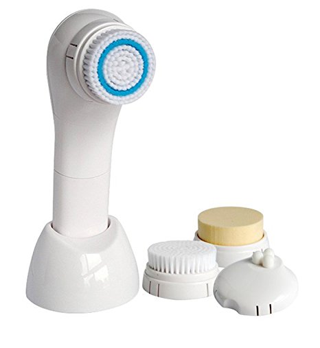 Lmeison Hot Sonic Facial Cleansing Brush Skin Care System - Face Care Electric Massager - Deeply Cleaning Skin - Waterproof - Natural Anti-aging Microdermabrasion Cleanser Tool Set - Exfoliating Dead Skin Cells and Scrub Cleaning - Stimulate Collagen - Spa, Beauty, Massage Usage