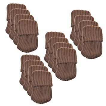 Gift Pro ® Knitting Wool Furniture Socks/ Chair Leg Floor Protector (4 Pack, Brown)