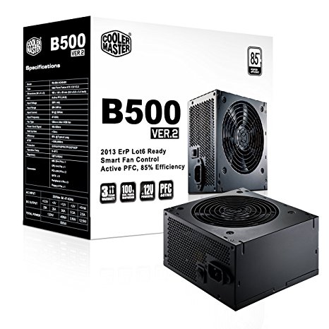 Cooler Master B500 ver 2 PSU 'Non-Modular, 80 Plus White, 500W' RS500-ACABB1-UK