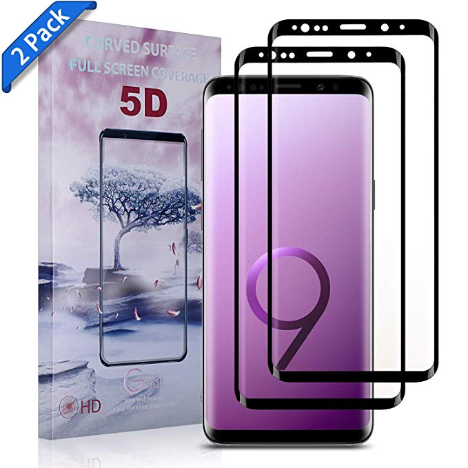 Xawy [2-Pack] for Galaxy S9 Plus Screen Protector Tempered Glass,[Anti-Fingerprint][No-Bubble][Scratch-Resistant] Glass Screen Protector for Samsung Galaxy S9 Plus