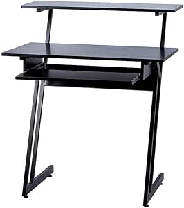 Monoprice Recording Studio Desk with Raised Platform and Keyboard Tray, Studio Workstation, Stable & Lightweight, For Home Studio - Stage Right Series, 625919