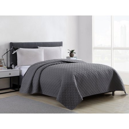 Mainstays Emma Solid Basket-Weave Quilt, Shams Sold Separately, Multiple Colors and Sizes Available