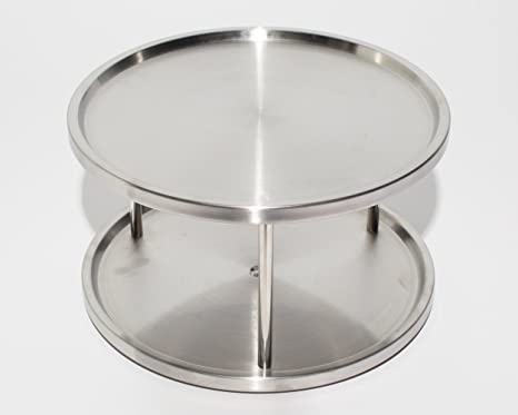 Lazy Susan Stainless Steel – 2 Tier Design Turntable- By Metro Fulfillment House