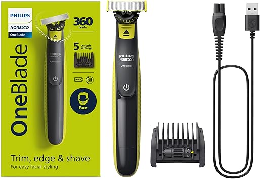 Philips Norelco OneBlade 360 Face Hybrid Trimmer and Shaver, Frustration Free Packaging, QP2724/90