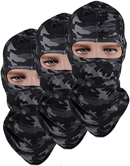 Pack of 3 Breathable Stretch Hat Outdoor Fishing hunting Camouflage Airsoft Thin Ski Balaclava Motorcycle Mask