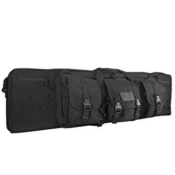 ProCase Tactical Rifle Bag, 36" Long Rifle Pistol Gun Firearm Transportation Carbine Case w/Backpack, MOLLE, Lockable Compartments -Black
