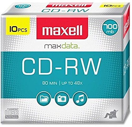 Maxell 10-Pack 700MB 80 Minute CDRW Case 630011