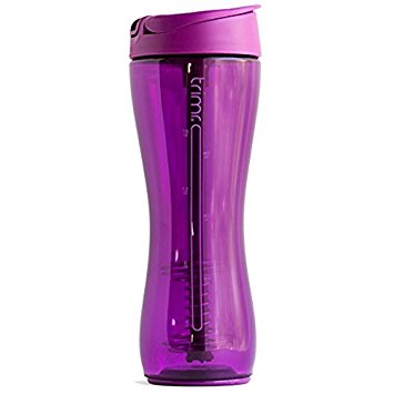 Trimr Duo Shaker Bottle 24oz - Protein Shaker Cup with Straw (Plum)