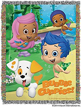 The Northwest Company Nickelodeon's Bubble Guppies Guppy Fun Tapestry Throw, 48-Inch by 60-Inch