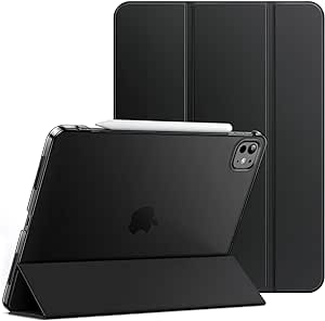 JETech Case for iPad Pro 11-Inch M4 (2024), Slim Stand Hard Back Shell Smart Cover with Auto Wake/Sleep (Black)