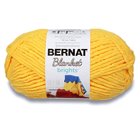 Bernat Blanket BrightsYarn - (6) Super Bulky Gauge - 10.5 oz - School Bus Yellow - Machine Wash & Dry