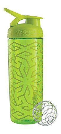 BlenderBottle SportMixer Signature Sleek Shaker Bottle, Zen Gala Green, 28-Ounce