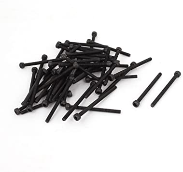 uxcell M3 x 40mm Alloy Steel Hex Bolt Socket Head Cap Screws Black 50 Pcs