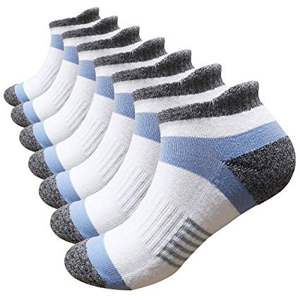 Men's Low Cut Running Sock Cotton 3/7 Pack Performance Comfort No Show Athletic Cushion Socks Tab L and XXL