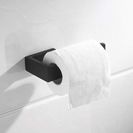 Nolimas Toilet Paper Roll Holder Matte Black SUS304 Stainless Steel Bathroom Lavatory Rust Proof Toilet Tissue Holder Wall Mounted