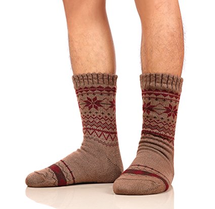 Dosoni Men Fleece Lined Non-Skid Soles Cozy Thick Fuzzy Winter Slipper Socks - Gift Idea
