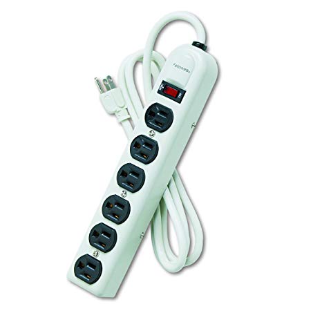 Fellowes 6-Outlet Heavy Duty Metal Power Strip, 6 Foot Cord (99027)