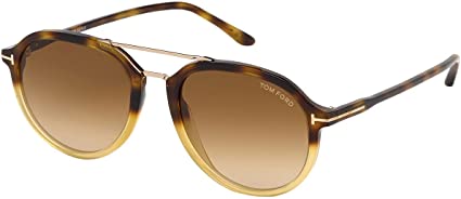 Tom Ford FT0674 56F Havana Round Rupert Sunglasses for mens