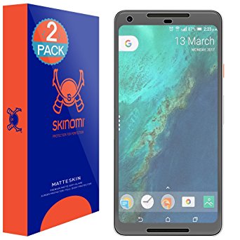 Google Pixel 2 XL Screen Protector (Maximum Coverage)[2-Pack], Skinomi MatteSkin Full Coverage Screen Protector for Google Pixel 2 XL Anti-Glare and Bubble-Free Shield