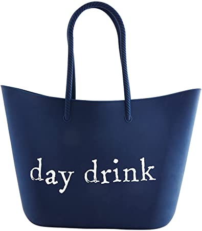 Mud Pie, Day Drink, Silicone Lake Tote, 13" x 18.5"