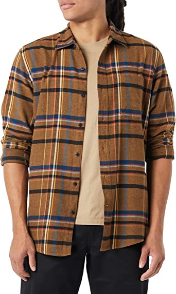 Amazon Essentials Mens Regular-Fit Long-Sleeve Flannel Shirt