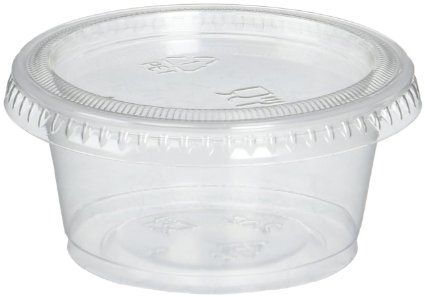 Reditainer Plastic Disposable Portion Cups Souffle Cup with Lids, 2-Ounce, 100-Pack