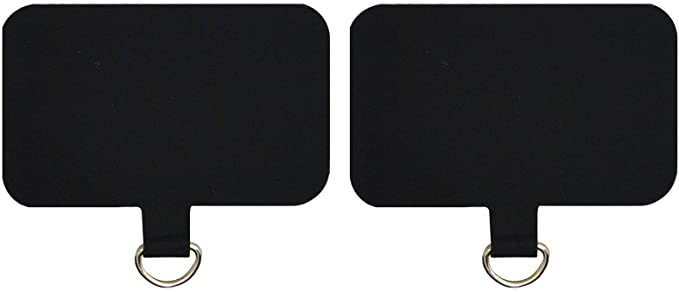Pluxen Phone Lanyard Pads - 2 x Universal Durable Tabs for iPhone, Samsung and All Cellphones Strap Safety Tether - Black