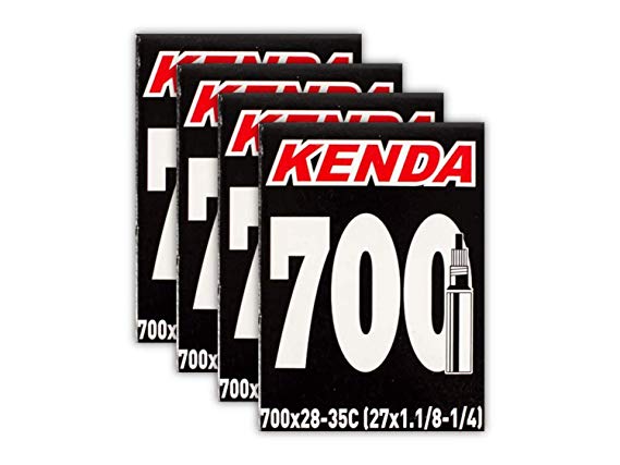 Kenda Road Bicycle Tubes - 700 x 28/35 (27x1-1/8, 1-1/4) - Presta Valve - Four (4) Pack