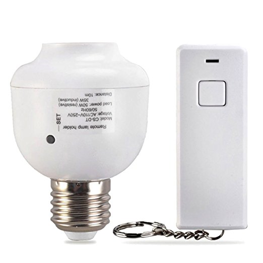 Wireless Remote Control Light Bulb Lamp Holder Adapter Socket Cap for E27 Screw Port Standard Bulb