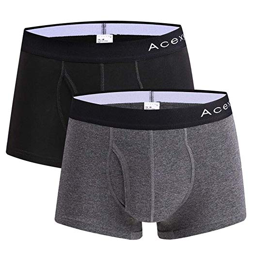 Acexy Men’s Boxer Trunks Underwear Pack of 2 Shorts Gents Ultra Soft