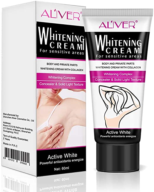 Lightening Cream, Underarm Whitening Cream Effective for Armpit, Knees, Elbows, Sensitive & Private Areas, Whitens, Nourishes, Repairs & Restores Skin