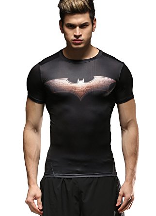 Cody Lundin Men's Sports Training Fitness T-Shirt, Men Bat Hero Compression Shirt
