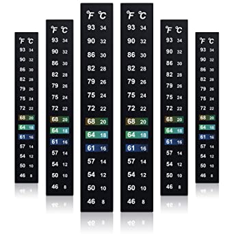 Stick on Thermometer Strip for Brewing Fermenting Temperature Sticker Decal Crystal Adhesive 46 - 93 °F (8 - 34 °C) Digital Display Sticker for Wine Beer Aquariums (24)