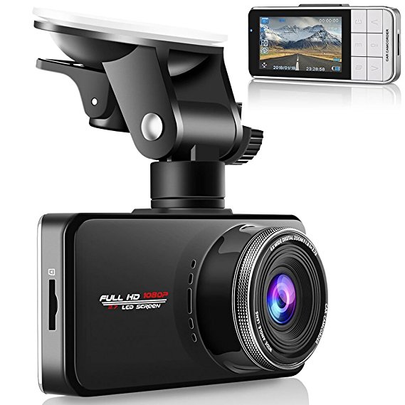 Modohe Car Dash Cam 1080P Car Camera, Car Video Recorder Camera Supercapacitor, WDR Night Vision Dashboard, Full-HD 170 Wide Angle 2.7 inch LCD Screen USB Charging Vehicle Video Camera Loop Recording