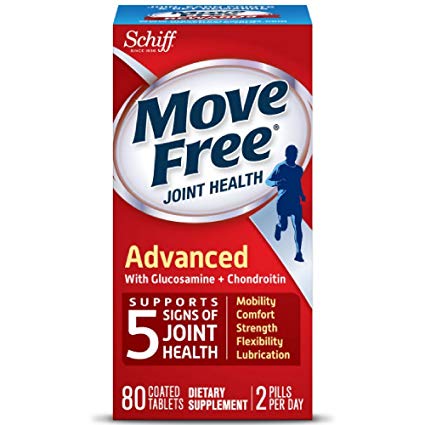 Move Free Advanced, 80 tablets - Joint Health Supplement with Glucosamine and Chondroitin (Pack of 12)
