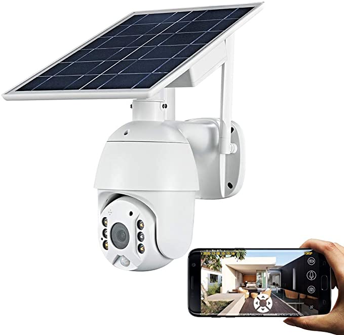 Outdoor Camera Wireless,FUVISION Solar Powered Battery PTZ IP Security Camera with 1080P Video Motion Detection,Indoor/Outdoor,Night Vision,Spotlight,2-Way Audio,Could Storage for Home Security