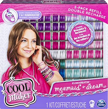 Cool Maker KumiKreator Mermaid and Dream Fashion Pack 2-Pack Refill, Friendship Bracelet and Necklace Activity Kit